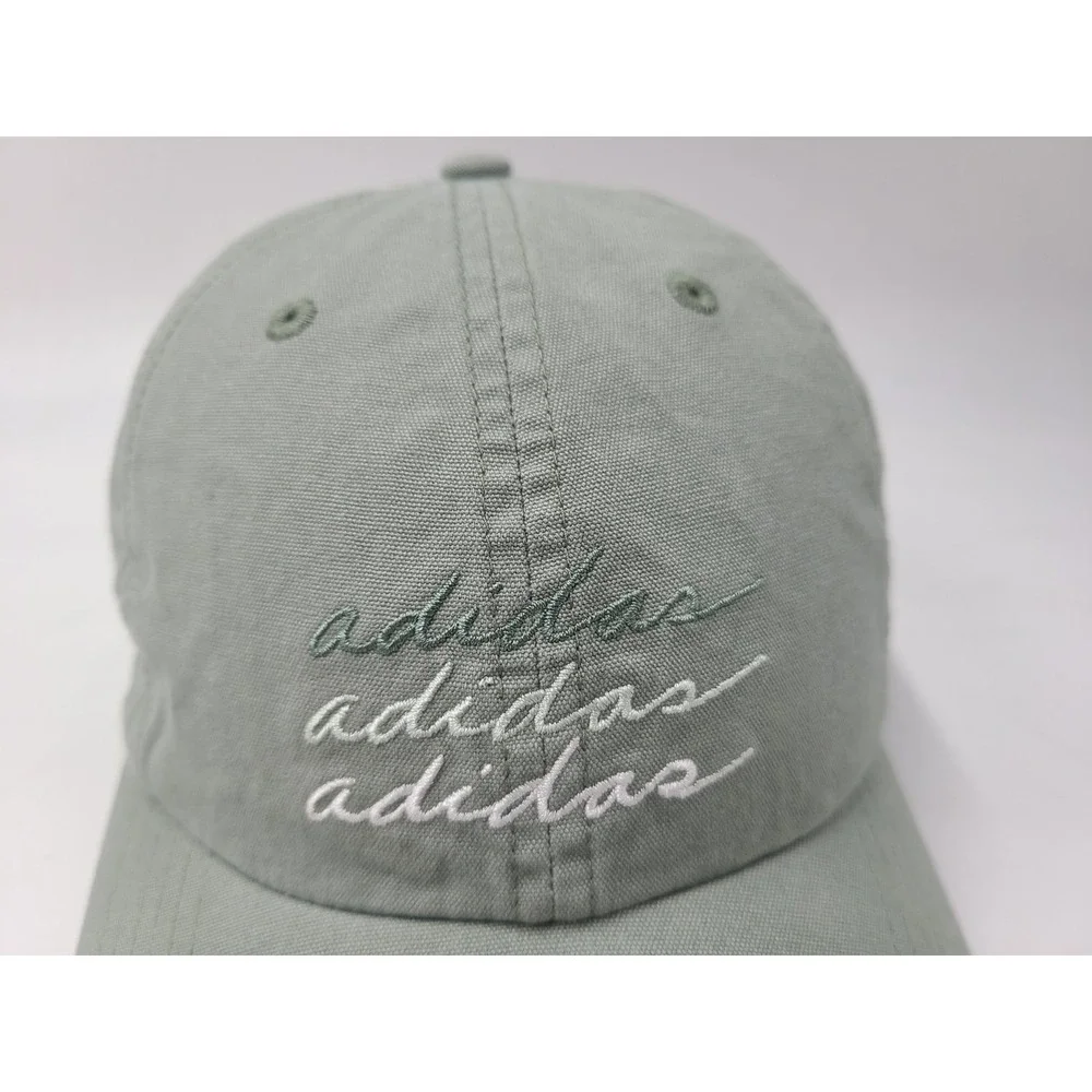 Women Adidas Aeroready Script Strapback Adjustable Hat Cap‎ Cotton Casual Green
